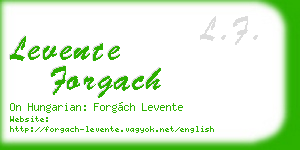 levente forgach business card