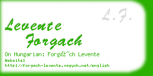 levente forgach business card